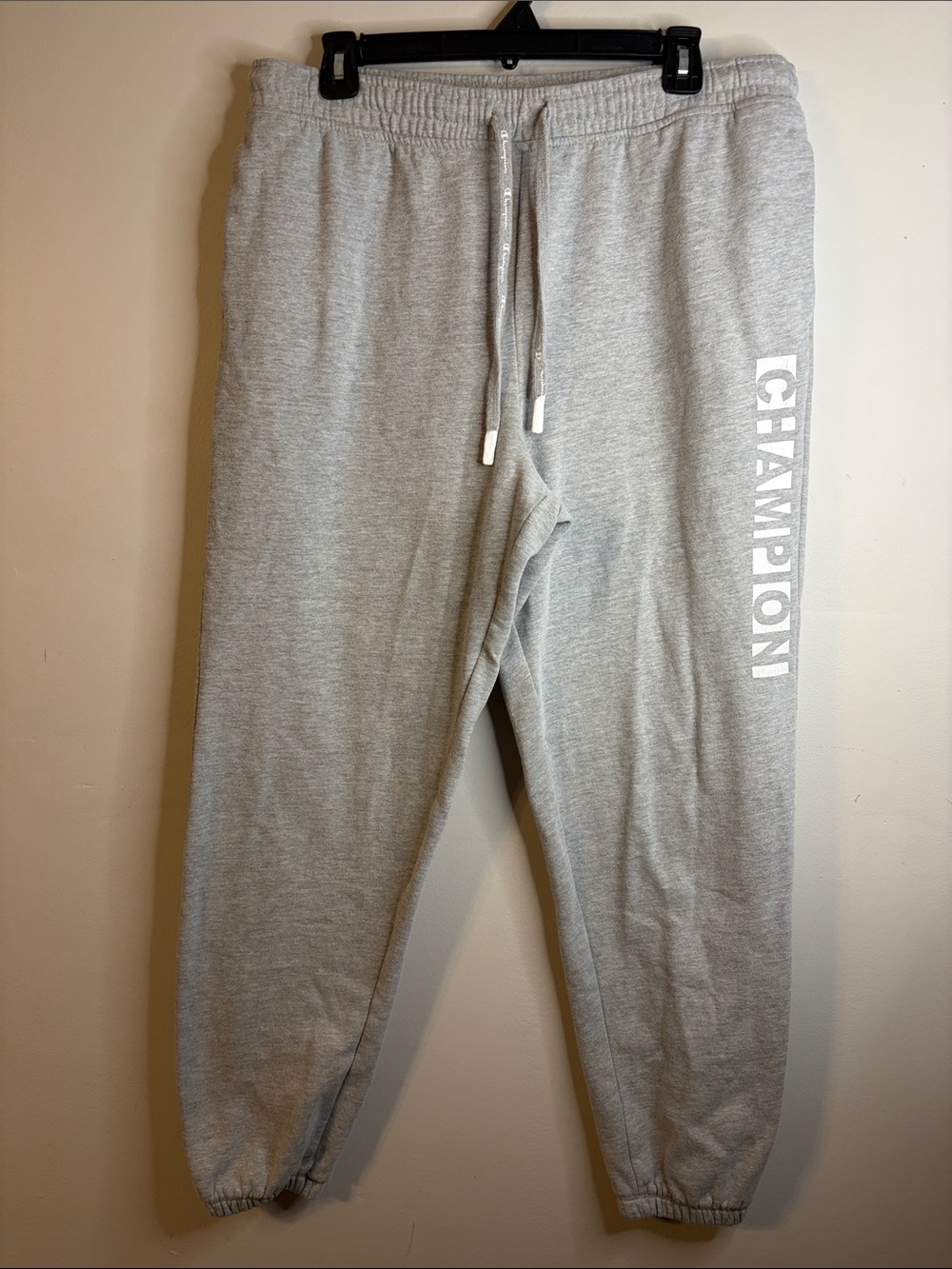 Champion Women’s Gray Joggers with White Logo Size Large EUC #302